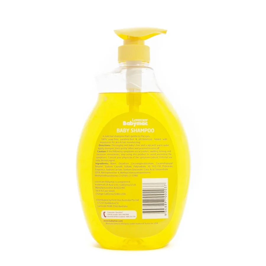 Lovercare Babymac Baby Shampoo 1L Back 2