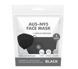 AUS N95 Face Mask Black Zip 1