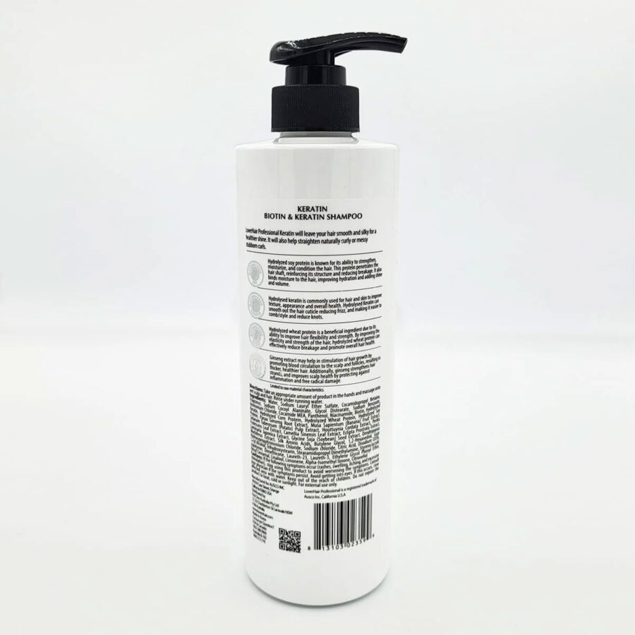 Keratin Biotin shampoo back